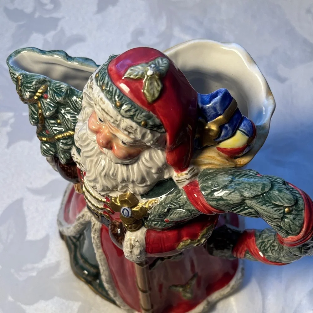 Beautiful Vintage Santa Pitcher Festive and Decorative